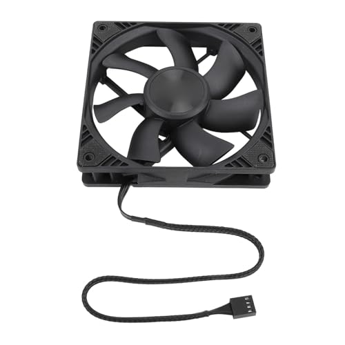 Jectse Leiser PWM-Lüfter, PC-Lüfter 120 X 120 X 25 Mm, 43 DBA, Geräuscharm, Intelligente Temperaturregelung für Computergehäuse (Black) von Jectse
