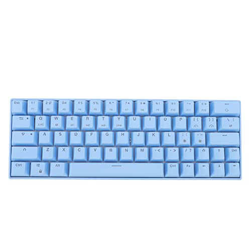 Jectse Mechanische Tastatur, 64 Tasten, 3 Modus-Verbindung, Blaue Tastatur, 4 Schalter, Optional für Zuhause (Brauner Schalter) von Jectse