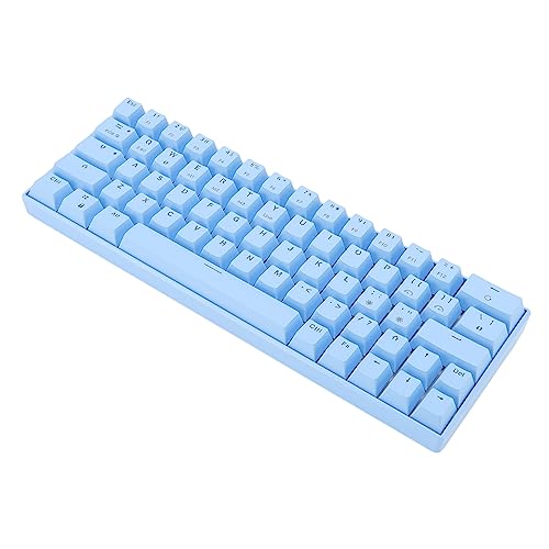 Jectse Mechanische Tastatur, RGB-Gaming-Tastatur mit 64 Tasten, Ergonomische 3-Modus-Wireless-2,4-G-3.0-5.0-Typ-C-mechanische Tastatur für Win für IOS, Blau (Brauner Schalter) von Jectse
