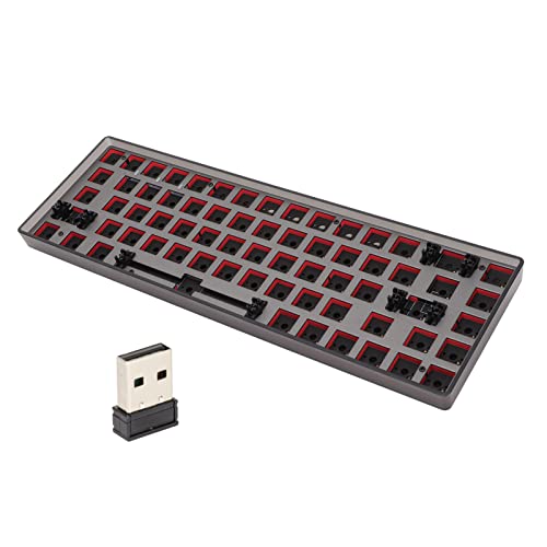 Jectse Mechanisches Tastatur-Kit, 68 Tasten DIY 2.4G Wireless Bluetooth 5.0 Hot Swap-Tastatur-Kit ABS 65 Prozent Layout-Schalter Hot Swap Custom Gaming-Tastatur(Schwarz) von Jectse