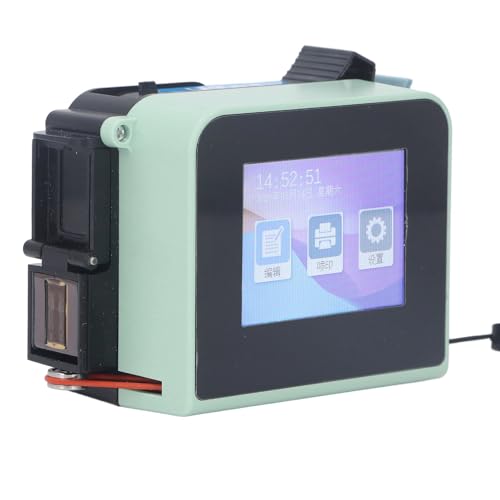 Jectse Mini-Handheld-Tintenstrahldrucker, Tragbarer Handdrucker mit LED-Touchscreen, Taschen-2D-Code-Textmuster-Tintenstrahl-Codierungsmaschine für den DIY-Druck von (EU-Stecker) von Jectse