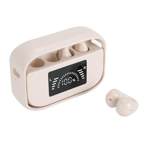 Jectse Offene Ohrclip-Kopfhörer, IPX5 wasserdichte Kabellose Clip-On-Ohrhörer mit Ladeetui, Knochenleitungskopfhörer Bluetooth für Workout, Fahren, Gehen (Gold) von Jectse