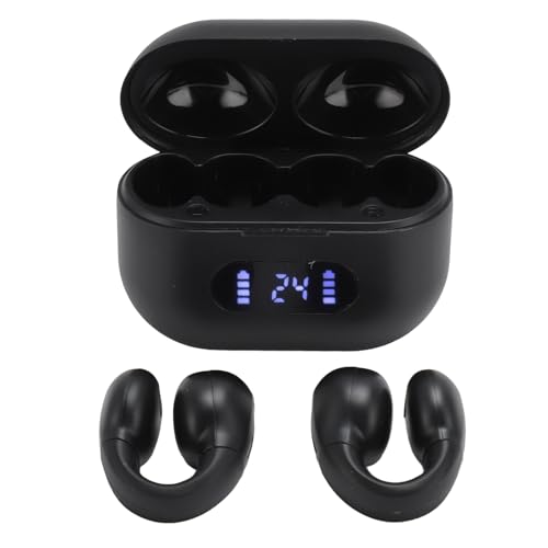 Jectse Offene Ohrclip-Kopfhörer, X8 Wireless Bluetooth 5.2 Clip-on-Ohrhörer, Touch-Control-Knochenleitungskopfhörer mit Ladeetui und Power-Display, Integriertes Mikrofon, 30 Stunden von Jectse