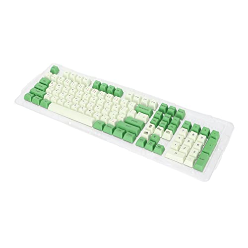 Jectse PBT-Tastenkappen, 108 Tasten, OEM-Höhe, Grün, Benutzerdefinierte Tastenkappen, Thermosublimation, Niedliche Pudding-Tastenkappen für Mechanische Tastaturen mit 61, 87, 104 und von Jectse