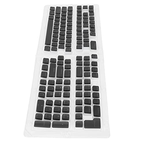 Jectse PBT-Tastenkappen, 129 Tasten OEM DIY Custom Keycaps Zweifarbige Spritzguss-Ergonomische Pudding-Tastenkappen für Mechanische Gaming-Tastaturen(Schwarz) von Jectse