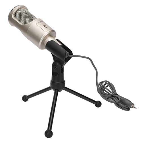 Jectse PC-Mikrofon, Omnidirektionaler Tonabnehmer, Gaming-Computermikrofon mit Mikrofonständer, 180-Grad-Einstellung für Gesang von Jectse