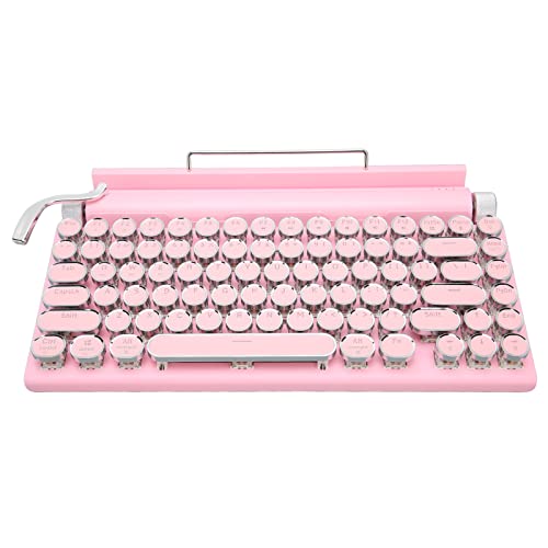 Jectse PC-Tastatur, 83 Tasten, Runde Tastenkappen, Ergonomische Knopfsteuerung, Mechanische Tastatur für Laptop (PINK) von Jectse