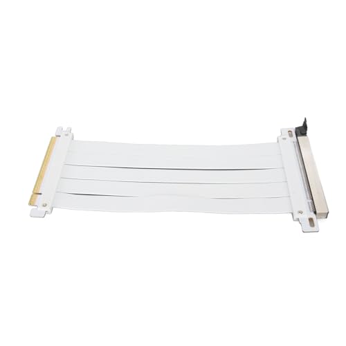 Jectse PCIE 4.0 X16 Extender Riser-Kabel, Hohe Abschirmung, Flexibel für Grafikkarten, Breite Kompatibilität, Plug-and-Play, Stabiles Signal, PCB-Design, Hohe Haltbarkeit (White) von Jectse