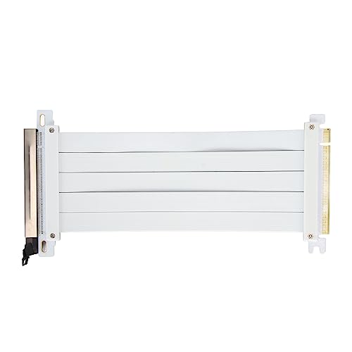 Jectse PCIE 4.0 X16 Extender Riser-Kabel, Hohe Abschirmung, Flexibel für Grafikkarten, Breite Kompatibilität, Plug-and-Play, Stabiles Signal, PCB-Design, Hohe Haltbarkeit (White) von Jectse