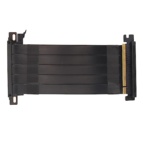 Jectse PCIE 4.0 X16 Riser-Kabel, Flexibles, Doppelseitiges 180-Grad-GPU-Verlängerungskabel für RTX 4090 und RX 7900 XT, Plug-and-Play, Hochflexibel und Effizient (Schwarz) von Jectse