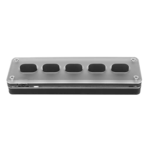Jectse Programmierbare Tastatur mit 5 Tasten, Silikon-Stummschaltungs-Gaming-Tastatur für Büromusik, Kabelloser -Dual-Modus, Geeignet für Designer, Video-Editoren von Jectse
