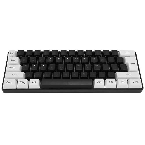 Jectse RGB-Tastatur, Ergonomische Gaming-Tastatur mit Mechanischem Gefühl und Mehreren RGB-Modi, 61 Tasten, Typ-C-Schnittstelle, für Bürogeschäfte (Black) von Jectse