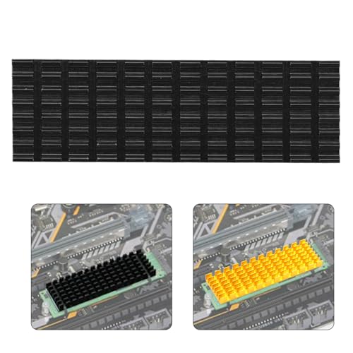 Jectse SSD-Kühlkörper, M.2 SSD 2280-Kühler mit Wärmeleitender Silikon-Kühlrippe, Schnell Kühlender 70 X 22 X 3 Mm Solid State Drive-Kühlkörper für PCIE, für Desktop-Laptops (Schwarz) von Jectse