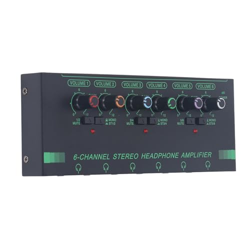 Jectse Stereo-Sound-Verstärker, Tragbarer Stereo-Sound-Verstärker, Splitter, 6 Kanäle, Typ-C-Anschluss, Netzteil, Aluminiumlegierung, 12 Ausgangsbuchsen für die Erstellung von Musik von Jectse