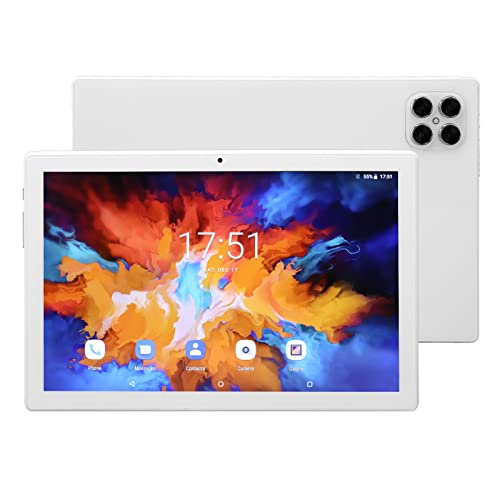 Jectse Tablet-PC, 8-Kern-CPU, Vorne 8 MP, Hinten 20 MP, 2-in-1-EU-Stecker, 100-240 V, 10,1-Zoll-Tablet-PC mit Tastatur, Maus für 11 für Display (White) von Jectse