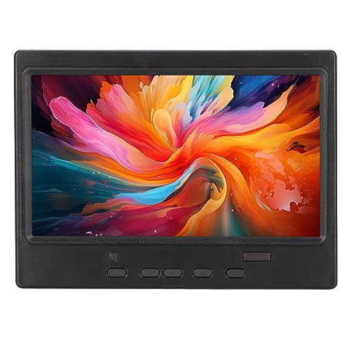 Jectse Tragbarer 7-Zoll- 1024 X 600 HD VGA AV Unterstützt PC TV RPi – Multifunktional, Hohe Auflösung, Integrierte Lautsprecher, Schnelle Reaktionszeit, Breites (Eisenhalterung von Jectse