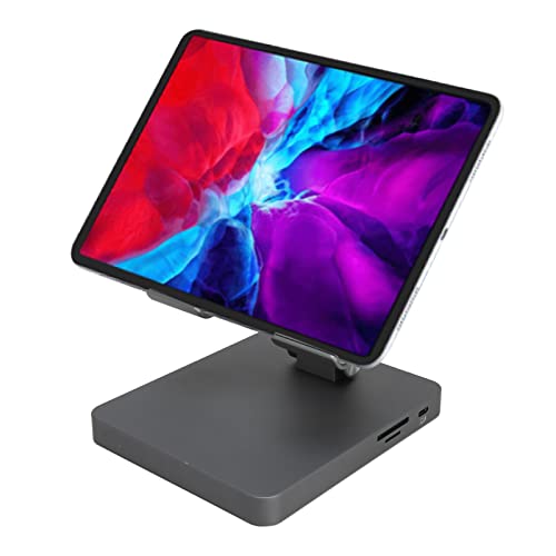 Jectse USB-C-Hub-Ständer, 10-in-1-USB-C-Dockingstation mit Faltbarem Ständer, 4K 30 Hz HDMI, 100-W-PD-Aufladung, 2 X USB 3.1, 3,5-mm-Audiobuchse, SD-TF-Kartenleser für Tablet-Handy-Pad von Jectse