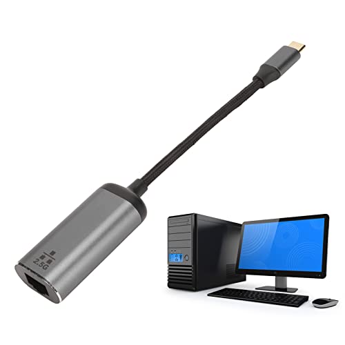 Jectse USB-C-zu-Ethernet-Adapter, USB-Typ-C-zu-RJ45-Gigabit-Ethernet-LAN-Netzwerkadapter, 2,5-G-Hochgeschwindigkeits-Gigabit-Ethernet-Adapter für Windows 11 10 8.x7, für OS 10.7, für von Jectse