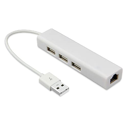 Jectse USB-auf-RJ45-Hub, Hochgeschwindigkeits-USB 2.0-auf-Ethernet-Adapter, Typ C auf Typ A, 3 USB-Anschlüsse, Kompatibel mit USB 3.0-Tastatur-Maus-Flash-Laufwerk, 100 Mbit/s von Jectse