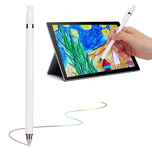 Jectse Universal-Eingabestift, Batterieloser Touchscreen-Eingabestift mit Hoher Empfindlichkeit und Handflächenunterdrückung, Doppelköpfiger Telefon-Tablet-Stift für Huawei für Samsung (Weiss) von Jectse