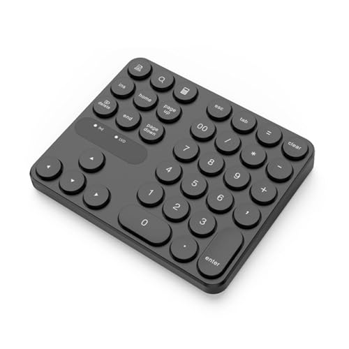 Jectse Wireless Number Pad, 35 Tasten 2,4G Numerische Tastatur mit Empfänger, Tragbarer Ruhiger Touch -wiederaufladbares Finanzbuchhaltung Externer Numpad -Tastatur für Android für OS X von Jectse