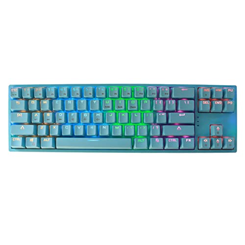 K71 Mechanische Gaming-Tastatur, 71 Tasten RGB-Gaming-Tastatur mit Hintergrundbeleuchtung, Multimedia-Tasten, Leise, Leise Typ-C-USB-kabelgebundene Tastatur für Desktop, (Blau) von Jectse