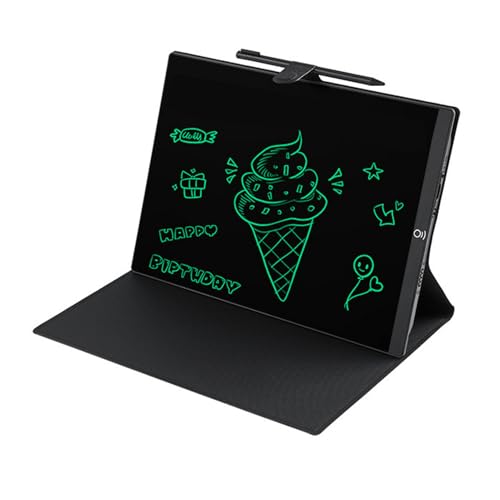LCD-Schreibtablett, 11,5-Zoll-Vollbild-Zeichentablett mit Schutzhülle, Wiederverwendbarer Elektronischer Zeichenblock, Löschbarer Digitaler Notizblock mit Hall-Schalter für (Black) von Jectse