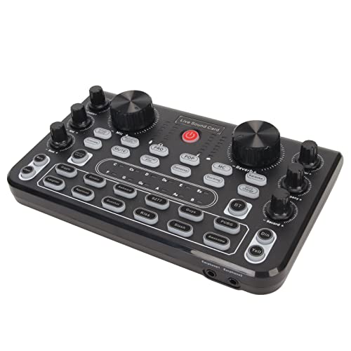 Live-Soundkarte, Bluetooth-Sprachwechsler Zur Rauschunterdrückung mit 8 Soundeffekten und 16 Spezialeffekten, Sound-Mixer-Board für Telefone, PCs, Tablets, für von Jectse