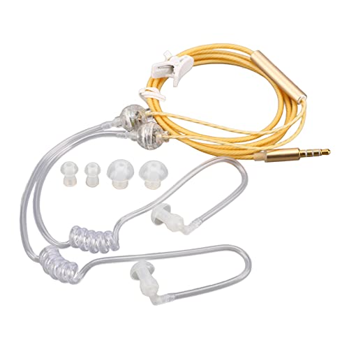 Luftschlauch-Kopfhörer, Universelle 3,5-mm-In-Ear-Ohrhörer mit Beidseitigem Luftschlauch, Anti-Strahlungs-Kopfhörer mit Geräuschunterdrückung und Premium-Sound, für Tablets, (Orange) von Jectse