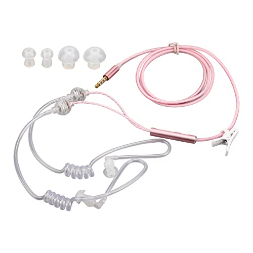 Luftschlauch-Kopfhörer, Universelle 3,5-mm-In-Ear-Ohrhörer mit Beidseitigem Luftschlauch, Anti-Strahlungs-Kopfhörer mit Geräuschunterdrückung und Premium-Sound, für Tablets, (Rosa) von Jectse