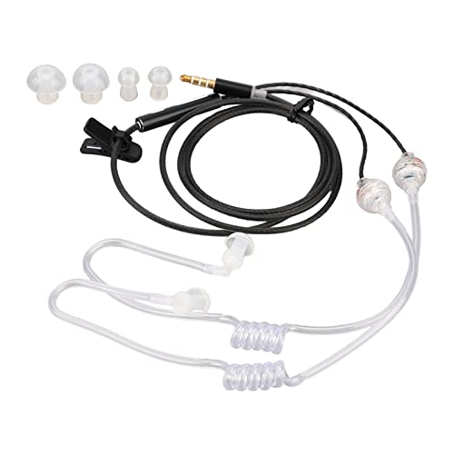 Luftschlauch-Kopfhörer, Universelle 3,5-mm-In-Ear-Ohrhörer mit Beidseitigem Luftschlauch, Anti-Strahlungs-Kopfhörer mit Geräuschunterdrückung und Premium-Sound, für Tablets, (Schwarz) von Jectse