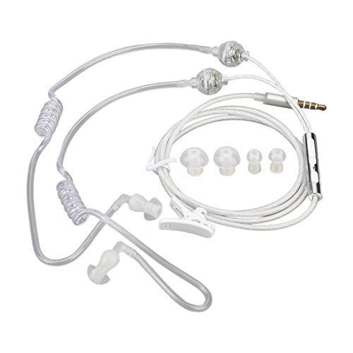 Luftschlauch-Kopfhörer, Universelle 3,5-mm-In-Ear-Ohrhörer mit Beidseitigem Luftschlauch, Anti-Strahlungs-Kopfhörer mit Geräuschunterdrückung und Premium-Sound, für Tablets, (Weiß) von Jectse