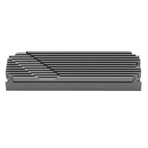 M.2 2280 SSD-Kühler, Aluminiumlegierung, Einfach Eloxierter M.2 2280 SSD-Kühlkörper, Schnelle Leitung mit Wärmeleitpad für PC (Grey) von Jectse