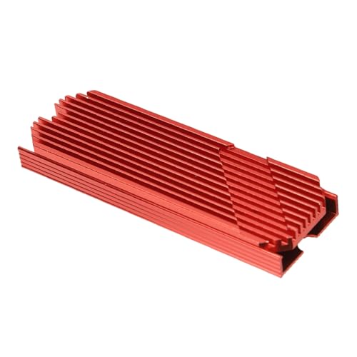 M.2 2280 SSD-Kühler, Aluminiumlegierung, Einfach Eloxierter M.2 2280 SSD-Kühlkörper, Schnelle Leitung mit Wärmeleitpad für PC (Rot) von Jectse