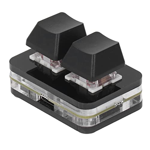 Makro-Pad, 2 Tasten Tastatur Programmier Bare Makro Mechanische Tastatur mit Rotem Schalter, Multifunktion Ale OSU-Tastatur Kopieren Einfügen Tastatur Mini-USB-Tastatur (Schwarz) von Jectse