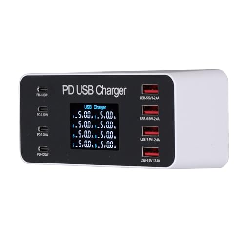 Multi-Port-USB-Hub-Ladegerät, Leichte, Leistungsstarke 100–240 V 8-Port-USB-Ladestation für Tablet (EU-Stecker) von Jectse