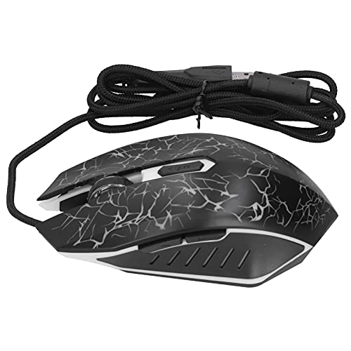 Optische Kabelgebundene Maus, Einstellbare DPI-Schalter-Maus, Plug-and-Play-Maus mit Schwerem Eisen, Gaming-Maus mit 6 Tasten mit Scrollrädern, für High-End-Spieler, Professionelle Spieler (Schwarz) von Jectse