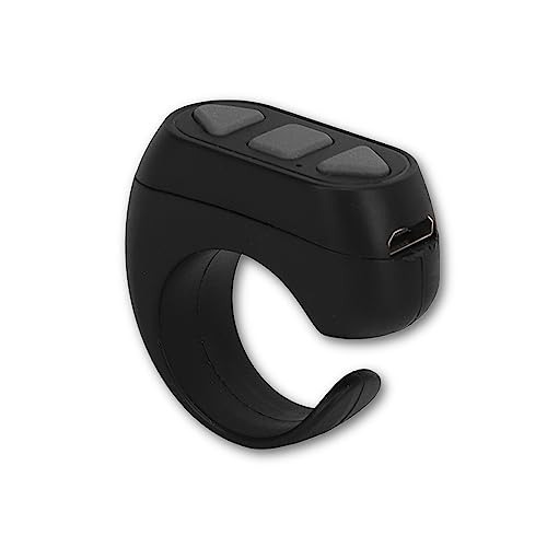 Page Turner mit Fernbedienung, Drahtloser Bluetooth-APP-Page Turning Ring Controller, Remote Scrolling Ring Zum Lesen von Romanen, Aufnehmen von Fotos, Fernsehen (Schwarz) von Jectse