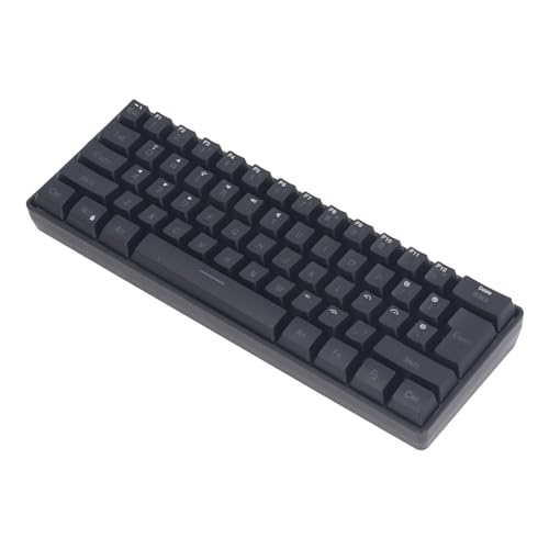 RGB-Tastatur, 61 Tasten, Leise, 3-Modus-Tastatur, 2,4 G, Kabellos, Kabelgebunden, für Tablet (Black) von Jectse