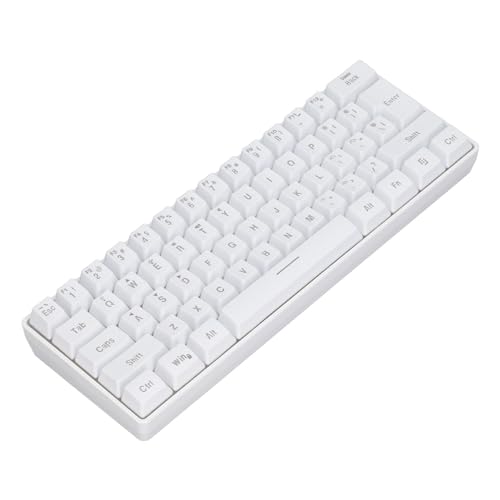 RGB-Tastatur, 61 Tasten, Leise, 3-Modus-Tastatur, 2,4 G, Kabellos, Kabelgebunden, für Tablet (White) von Jectse