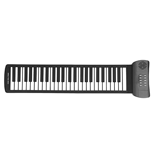 Roll-Up-Piano, 49 Tasten, Faltbares Keyboard, Tragbares MIDI-Piano, Wiederaufladbares USB-Soft-Roll-Out-Piano mit 4D-Surround-Sound FüR, AnfäNger von Jectse
