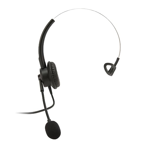 Schnurgebundenes Telefon-Headset, Einohr-Telefon-Headset mit Mikrofon, Verstellbarer Call-Center-Geräuschunterdrückung, Schnurgebundener Headset-Kopfhörer mit Lautstärkeregelung von Jectse