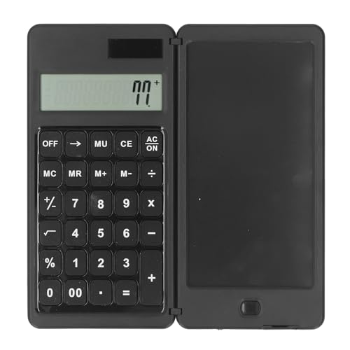 Solar Deskrechner, Solar Betrieben Grundlegender Bürorechner mit LCD -Schreibblock, Sperrschlüssel, Handheld -Multifunktions -Computerrechner, Standardfunktion für Büro, (Black) von Jectse