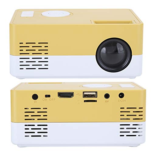 Tragbarer LED-Miniprojektor, 1080p Full High Definition Smart Home Cinema Gelb Weiß 100–240 V mit Lautsprecher, /AV/USB-Konnektivität, 20–80 Zoll Display für (EU-Stecker) von Jectse