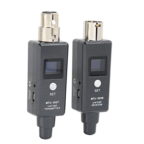 U3 Drahtloses Mikrofonsystem, 2,4 GHz Wireless XLR Mikrofon Sender Empfänger Wiederaufladbar Kompatibel für Shure Dynamisches Mikrofon, Audio Mixer und SLR Kamera, PA System von Jectse
