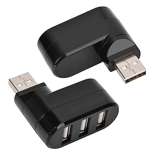 USB 2.0 3 Ports Adapter Hub, Rotate Splitter Adapter Hub,Unterstützung Für 180 Grad Gedreht,Plug and Play,Für PC Notebook Laptop (Black) von Jectse