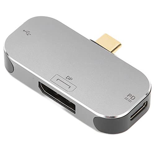 USB-C-Hub, USB-C-zu-DP-Konverter aus Aluminiumlegierung, Kleiner 3-in-1-Multi-Splitter-Adapter, Datenübertragung Plug-and-Play-USB-C-Hub-Multiport-Adapter, für Datenübertragung, Kann Leicht auf Fotos von Jectse