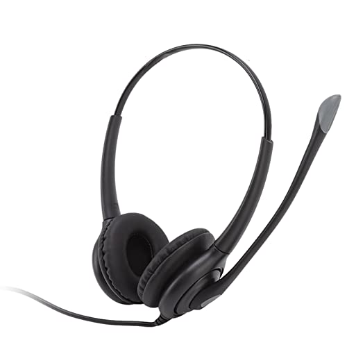 USB-Headset mit Mikrofon, Schnurgebundenes Business-Headset mit Geräuschunterdrückung und Audiosteuerung, Am Kopf Montiertes, Ergonomisches Computer-Headset für Den Kundendienst Im Callcenter-Büro von Jectse