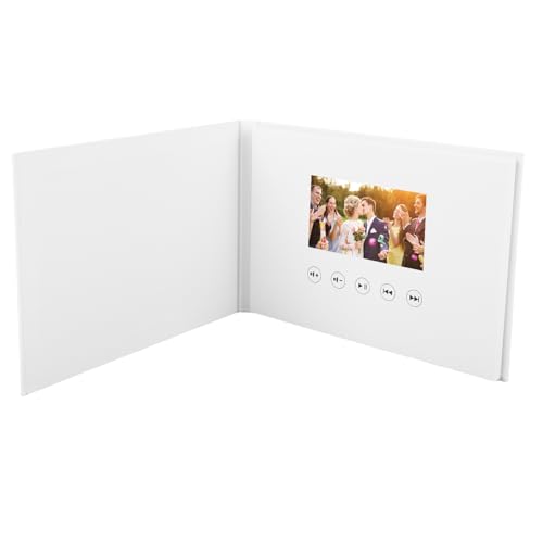 Video -Grußkarte, 1280x720p HD Elektronische Videobroschüre mit LCD -Bildschirm, Eingebaut in 256 MB Speicher, DIY Personalized Video Book für Hochzeits Weihnachten (4,3 Zoll 500mah Li -Ion -Akku) von Jectse
