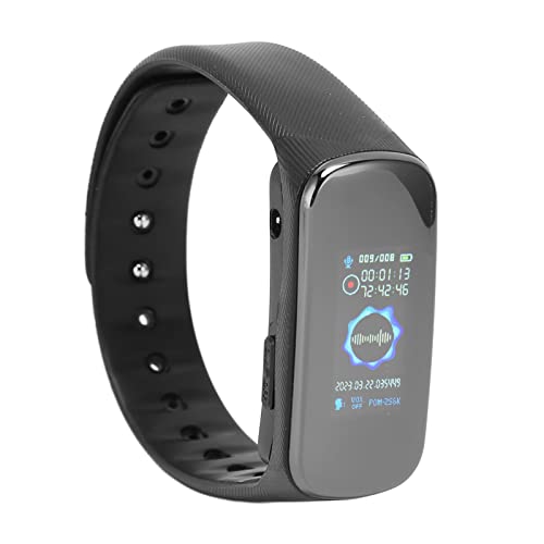 Voice-Recorder-Uhr, Digitales Sprachaktiviertes Aufnahmearmband Abnehmbar, HiFi-Rauschunterdrückung MP3-Player-Recorder-Uhr, Voice-to-Text-Audiogerät (16) von Jectse